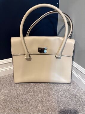 Kate Spade ♠️ Classic Cream Structured Tote Bag